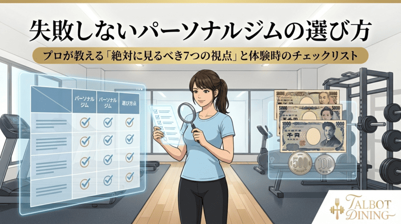 失敗しないパーソナルジムの選び方｜プロが教える「絶対に見るべき7つの視点」と体験時のチェックリスト