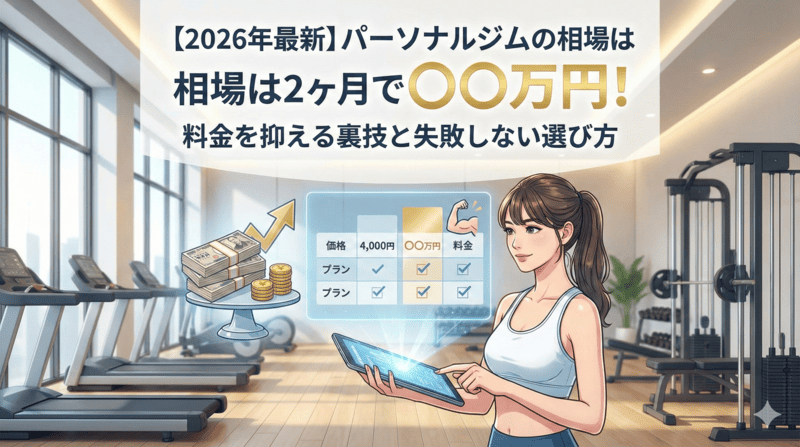 【2026年最新】パーソナルジムの相場は2ヶ月で〇〇万円！料金を抑える裏技と失敗しない選び方